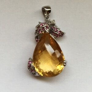 NWOT 4.3 weight 14K Citrine diamond pendant